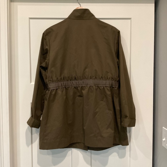Simply Vera VeraWang Army Military Coat Jacket Feminine Ruffled Tied Waist - Picture 3 of 12